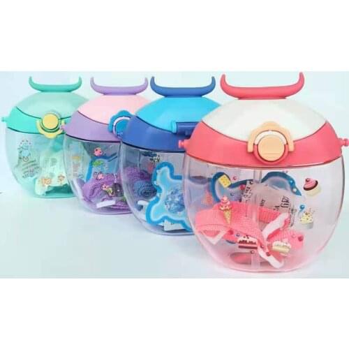 Beetle Donut Cup Cartoon Cute Kindergarten Student Baby Convenient Water Bottle Leak-proof Childrens Straw Cup