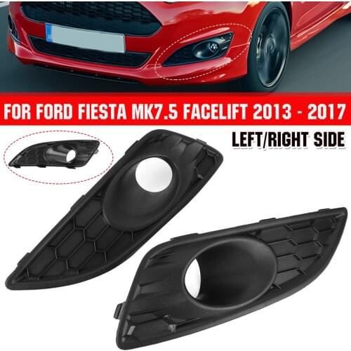 Left Right Front Bumper Lower Honeycomb Fog Lamp Surround Grille Fog Light Trim Cover For Ford Fiesta Mk7 Facelift 2013-2017