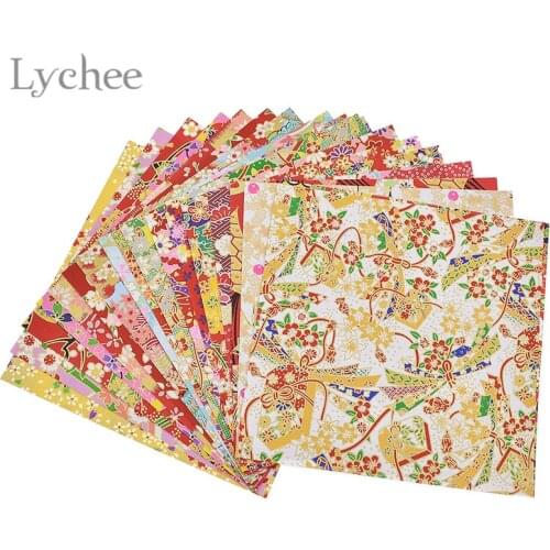 Lychee Life 20 Sheets Japanese Flower Floral Origami DIY Handmade Materials Scrapbook Folding Paper Craft Random
