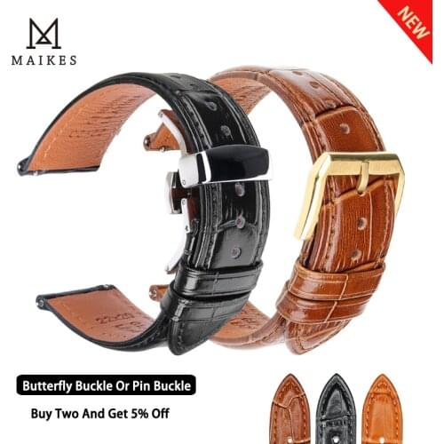 MAIKES Soft Calfskin Watch Band 22mm 20mm Quick Release Smartwatch Strap For Huawei GT2 Pro Mens Women Leather watch Accessories