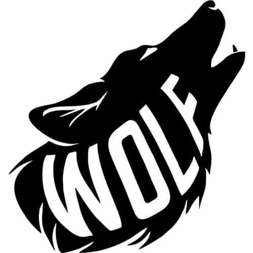 MIGNATIS - Wolf Barking With Teeth, sticker With Wolf Wolf Inside Lettering Mural Art Decal For Car Window Loptop Decoration Vin