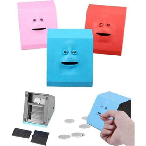 Face Money Eating Box Cute Facebank Piggy Bank Coins Box Money Coin Saving Bank For Children Toys Gift Home Decoration