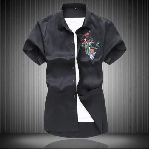 2021 summer Mens clothing fashion Shirts short Sleeve Casual Shirt,Mens slim fit Shirt Men size M-5XL