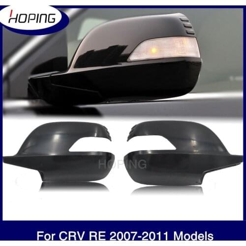 Hoping Left/Right Outside Rearview Mirror Cover For Honda For CRV RE 2007 2008 2009 2010 2011 Base Color With LED Shell Housing