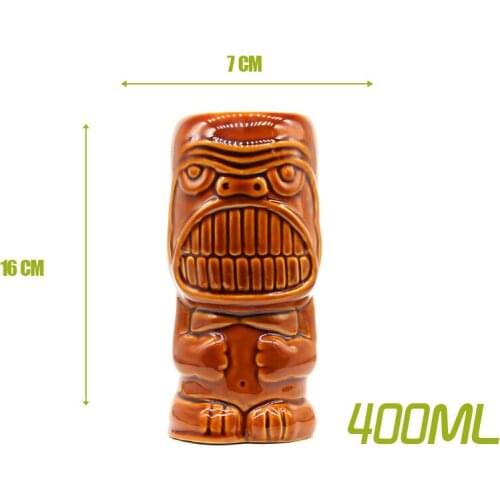New Hawaii Tiki Mugs Cocktail Cup Beer Beverage Mug Wine Mug Ceramic Easter Islander Tiki Mug 400 ml