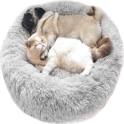 New Style Super Soft Dog Bed Round Washable Long Plush Dog Kennel Cat House Velvet Mats Sofa For Chihuahua Dog Basket Pet Bed