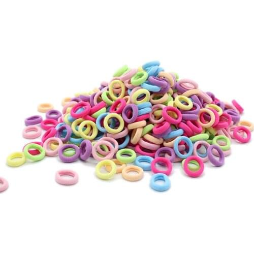 Wholesale 100 PCS/set Women Girls Candy Color Nylon Elastic Hair Rope Elastic Hair Rubber Band Cute Hair Ties Pack For Ponytail