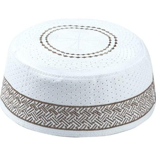 Wholesale Man Saudi Arabic Islamic Muslim Prayer Hat Turban Fashion Muslim Cap Hats Men Islam Egyptian Kufi Topi Hui Je Bonnet