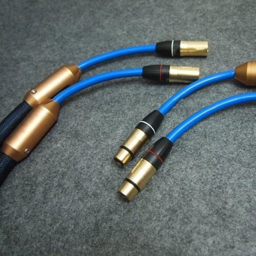 Pair Audiophile XLR Balanced Cable HiFi Audio Line with Gold Plated Plug
