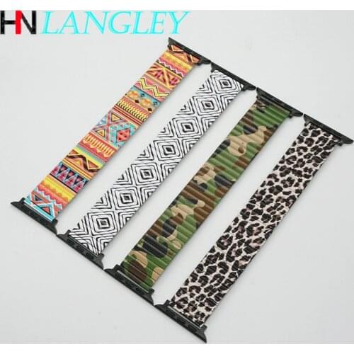 Stainless Steel Elastic Watch Band for Iwatch 6 4 3 42mm 38mm Stretch Bracelet for Apple Watch 40mm 44mm Strap Leopard Fashion