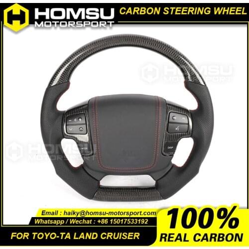 Custom alcantar carbon fiber steering wheel For toyota 2007 land cruiser racing wheel convertible