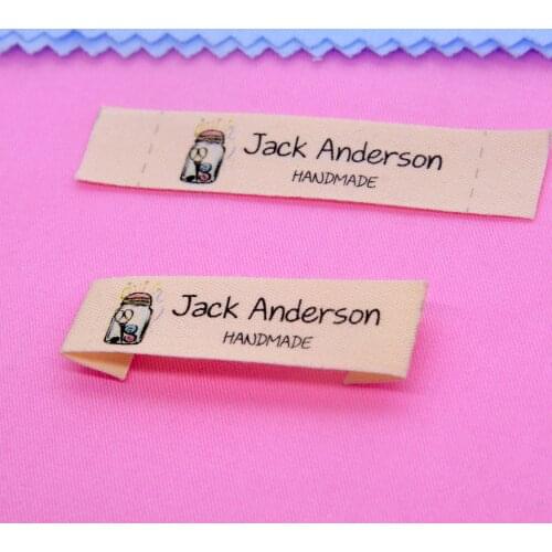 Sewing labels / Custom brand labels, Clothing Labels, Sewing Machine, Fabric 100% cotton, Custom text (FR046)