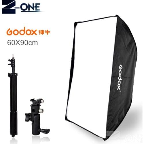 Godox 60x90cm umbrella softbox +E type hot shoe bracket+190cm light stand kit for Speedlite Flash photography