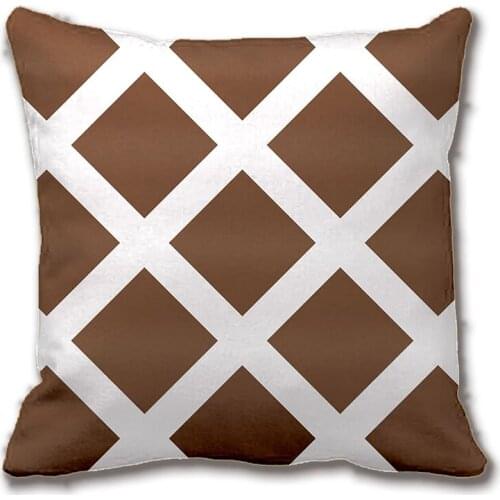Modern Brown And White Criss Cross Stripes Throw Pillow Decorative Cushion Cover Pillow Case Customize Gift By Lvsure For Car