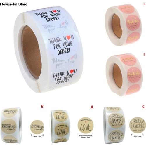 Stationery Sticker Pink Label Stickers Cute Circle Paper Thank You Seal Labels For Your Order Handmade Stationery Stickers