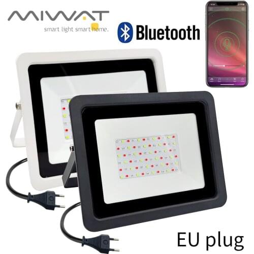 RGB LED Floodlight 50W 100W Bluetooth Outdoor Smart Flood Light 220V IP68 Waterproof Color Changing Spotlight APP Group Control