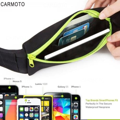Unisex Outdoor fitness pocketsRunning cycling pocketsAnti-theft waterproof phone bag Travel music pocket waist bag carmoto