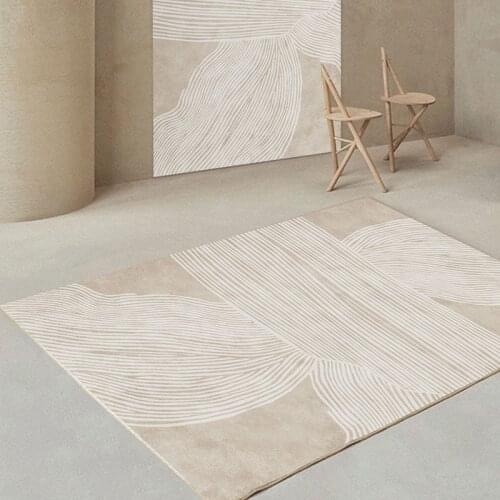 Japanese Minimalist Living Room Carpet Home Line Fluffy Rugs For Bedroom Sofa Coffee Table Floor Mat Soft Study Decor Area Rug