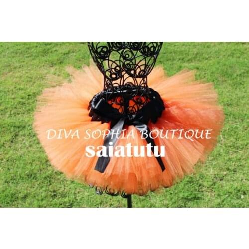 Children Baby Kids Handmade Girl Orange Black Colorful Tutu Skirt Tulle Toddler Infant Mini Skirts Summer Cotton Girls Clothes