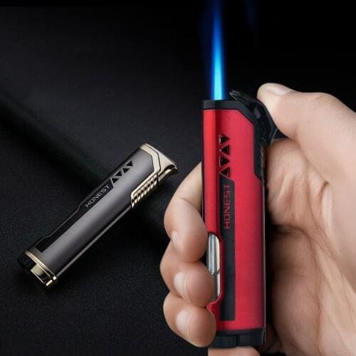 HONEST Metal Windproof Gas Lighter Butane Turbo Lighter Flames Lighters Smoking Accessories Cigarettes Lighters Gadgets for Men