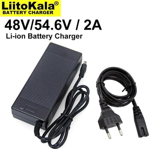 1-30PCS Liitokala 48V / 54.6V Charger, for 48V battery pack, 2A / 2000mA charging current, DC 5.5 * 2.1 plug