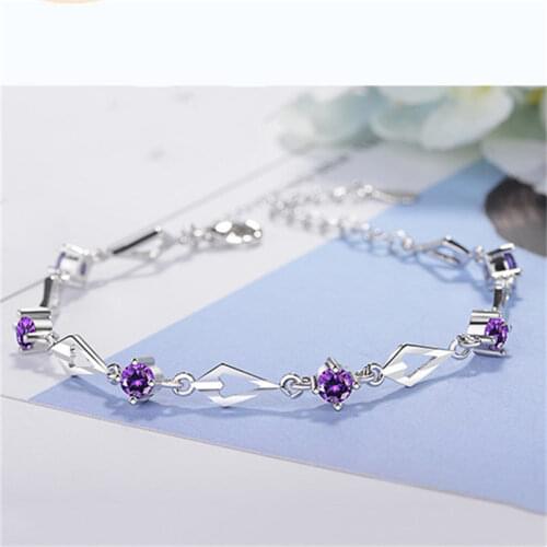 TJP Luxury 925 Sterling Silver Bracelets Jewelry Women Wedding Party Clear CZ Crystal Female Girl Accessories Dropshipping