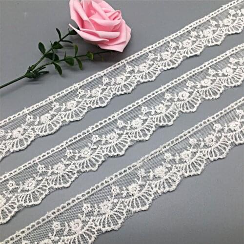 4cm*5yards embroidery flower Cotton mesh lace trims for Clothes Water soluable lace trimmings and ribbons DIY craft accessories