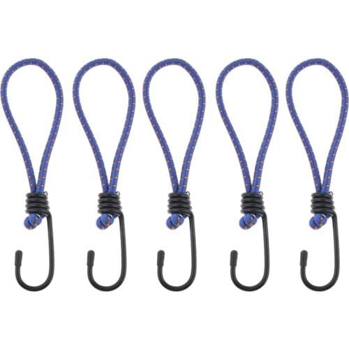 5 Pcs Bungee Cord Hook Tie - Elastic Stretch Rope Luggage Strap with Hook