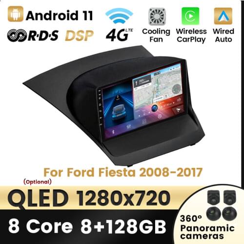 IPS HD 1280*720 Android 11 Car GPS Navigation DVD Multimedia Player for Ford Fiesta 2008-2019 Stereo Player Carplay AUTO WIFI BT