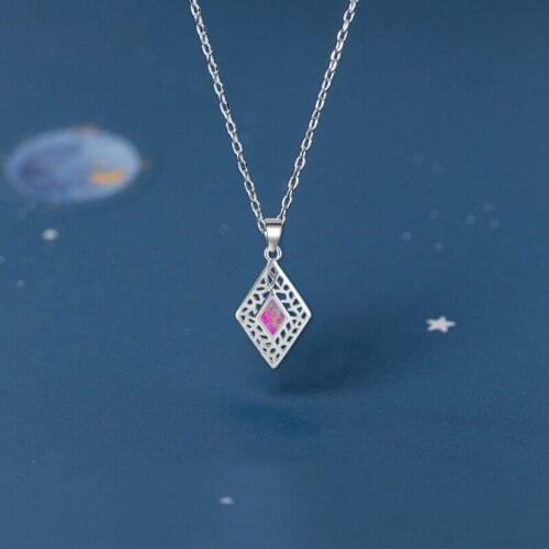 Ayowei High Quality Top Sell Blue Fire Opal Silver for Women Party Gift Fashion Jewelry Necklace Pendant OPS703A