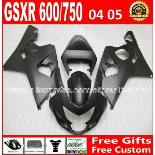 Free custom for bodywork SUZUKI GSXR 600 750 flat black fairing 2004 2005 K4 RIZLA version gsxr600 WXG 04 05 GSX R750 7 gift 902