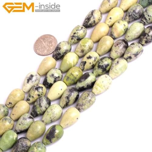 Gem-inside Selectable Size Natural African Turquois Drop Olivary Rice Style Beads For Jewelry Making Bracelet 15inch DIY Beads
