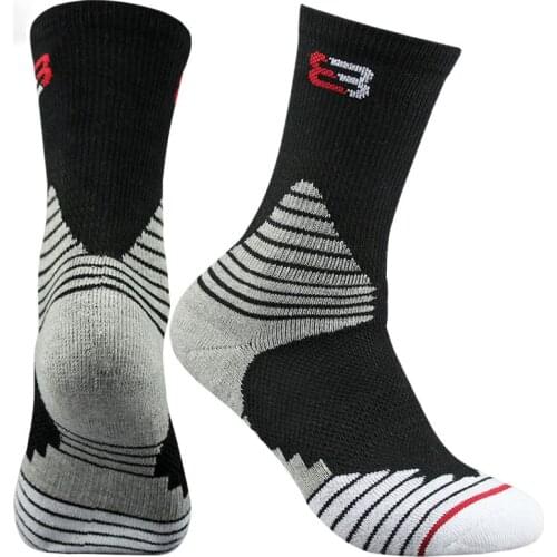 Mens Elite Basketball Socks Mid-tube Outdoor Sport Socks Man Towel Bottom Thick Sweat-absorbent Non Slip Running Trekking Socks