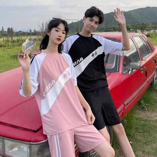 Summer T-Shirt Couples Loose Sport 2-piece Suit couples clothes couples clothing
