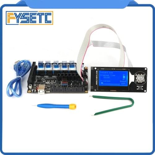 FYSETC F6 V1.3 Motherboard + MINI12864 LCD Display Screen mini 12864 Smart Display + 6pcs TMC2100 V1.3 Stepper Motor Driver
