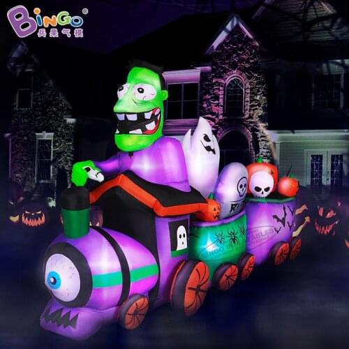 Customized 5x1.2x2.2 meters halloween inflatable train model / inflatable halloween decoration toys