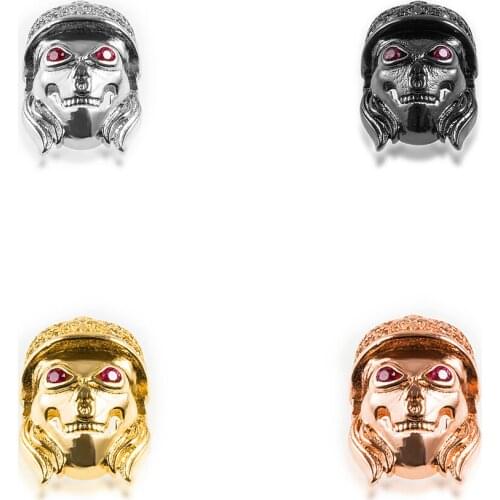 Wholesale Luxury Brass Cubic Zirconia Mask Beads for DIY bracelets Jewelry Accessories Making