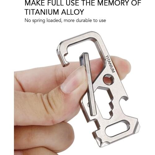 Outdoor Multi-Tool Titanium Alloy Clip Key Chain Holder Bottle Opener Wrench Bike Tool