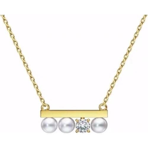 New Fashion Balance Beam Pendant Necklaces For Women CZ Stone Imitation Pearls Female Elegant Party Necklace Jewelry Best Gifts