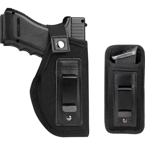 Waistband Handgun Holster with Mag Pouch Pistol Nylon Case for Concealed Carry Fits: S&W M&P Shield Glock 17 19 23 26 27 42 43