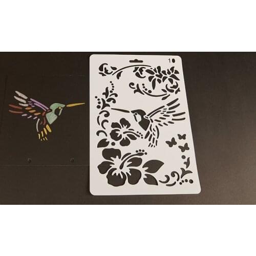 Bird flowers Layering Stencils for Diy scrapbook/photo album Decorative Embossing coloring,painting stencil,home decor