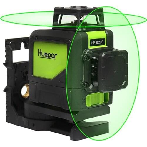 Huepar 902CG 360 Self-leveling 3D Laser Level Green Beam Powerful Laser Beam 3D 5/8/12 lines laser level