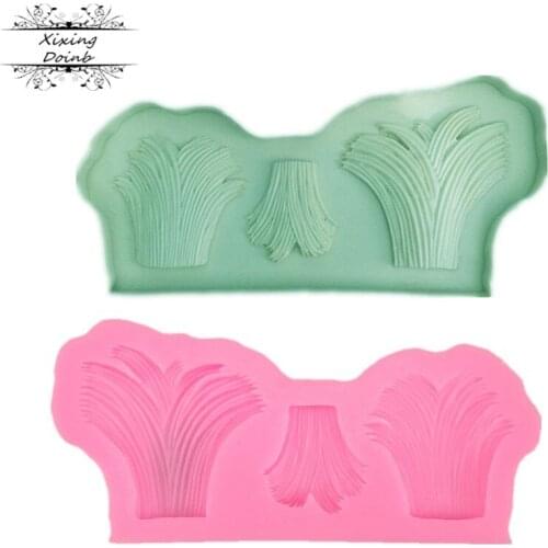 DIY grass shape silicone mold cake decoration tool chocolate dessert decoration mold resin clay tool