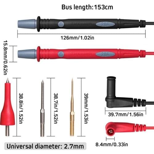 Replaceable Multimeter Probe Test Lead kits 4mm Banana Plug Test stick 1000V 20A Test Leads Porbes