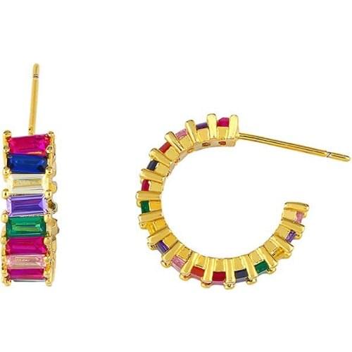 DARK DIAMOND-Rainbow earrings in 925 sterling silver plated in 18 carat gold