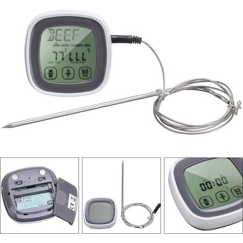 Smart LED Display BBQ Kitchen Cooking Thermometer Metal Probes Meat Barbecue Grilling Household Thermometers