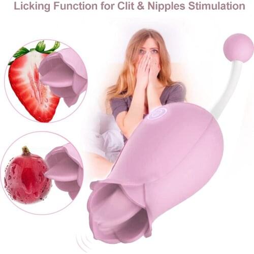 G-Spot Clitoris Vibrator 2 in 1 Licking High-Frequency Tongue Stimulator Vaginal Nipple Orgasm Massager Adult Sex Toys for Women