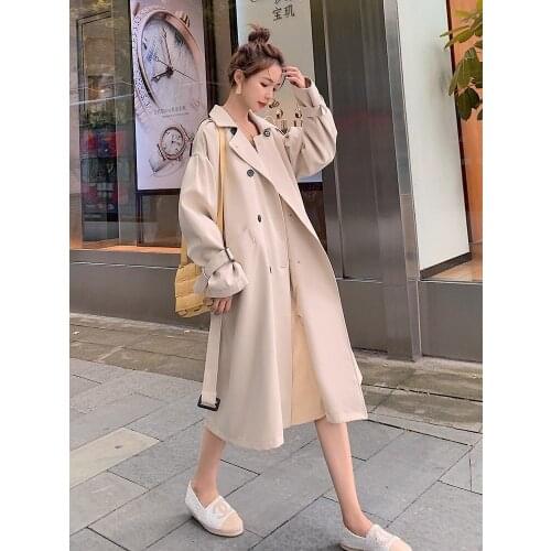 British windbreaker womens middle and long short 2021 new temperament Korean loose spring and autumn coat
