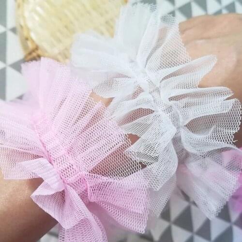 1M Best Selling Mesh Fabric Pink White Lace Ribbon Applique 6cm Guipure Lace Fabric Trim Wedding Dress Sewing Accessories E11