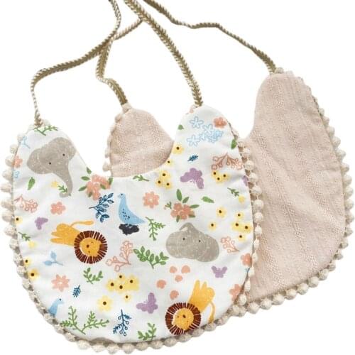 Newborn Baby Bibs Cotton Saliva Towel Feeding Burp Cloths Flower Printed Soup Bib Reusable Clothes Protector 1 PC